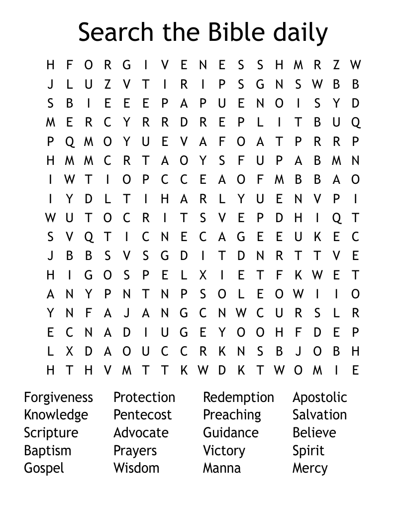 Search the Bible daily Word Search