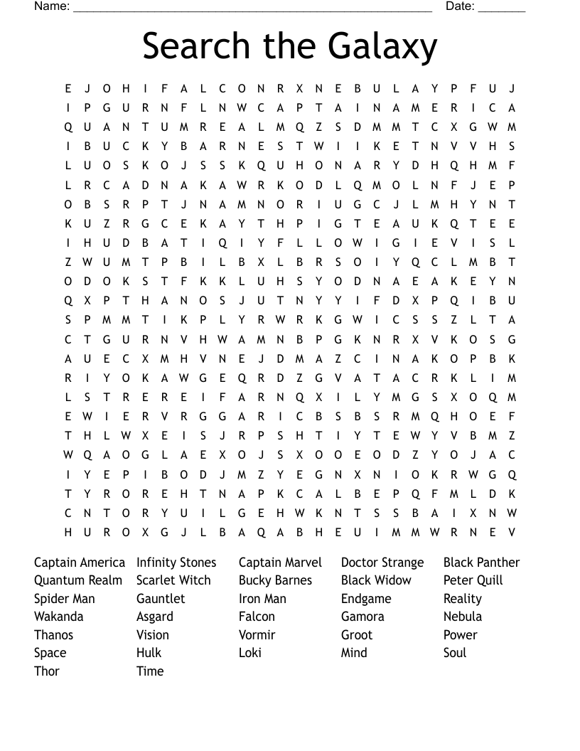 Search the Galaxy Word Search
