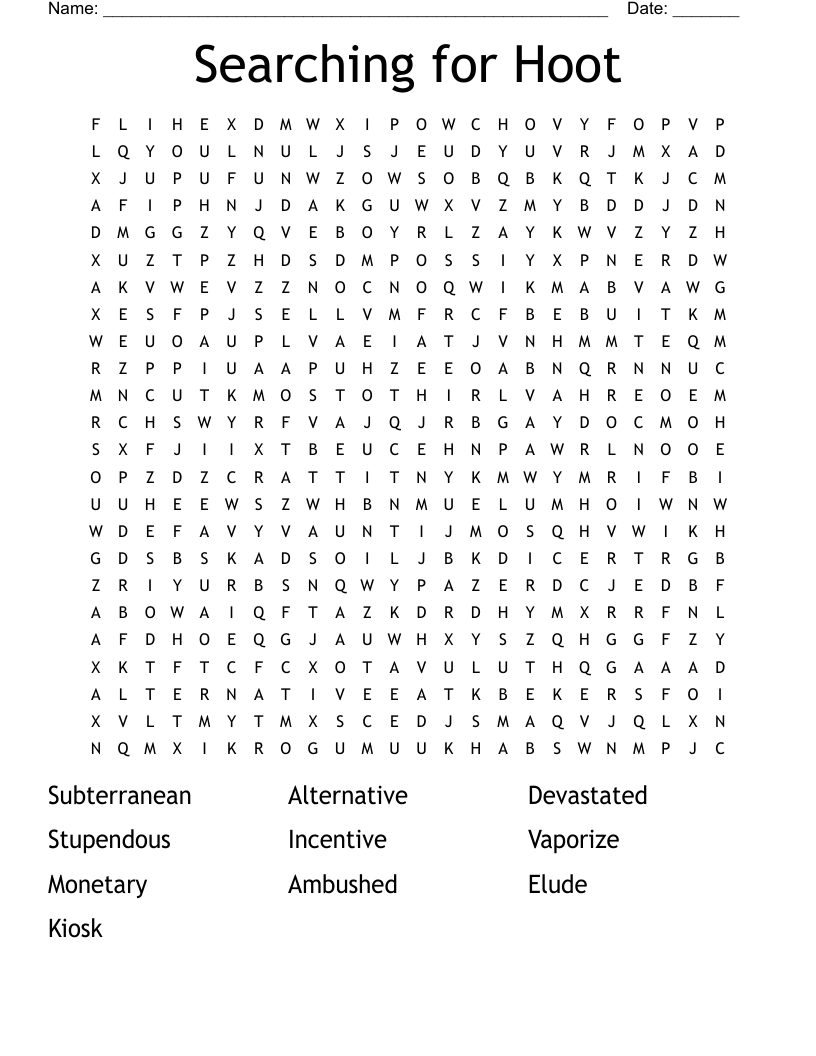 Searching for Hoot Word Search