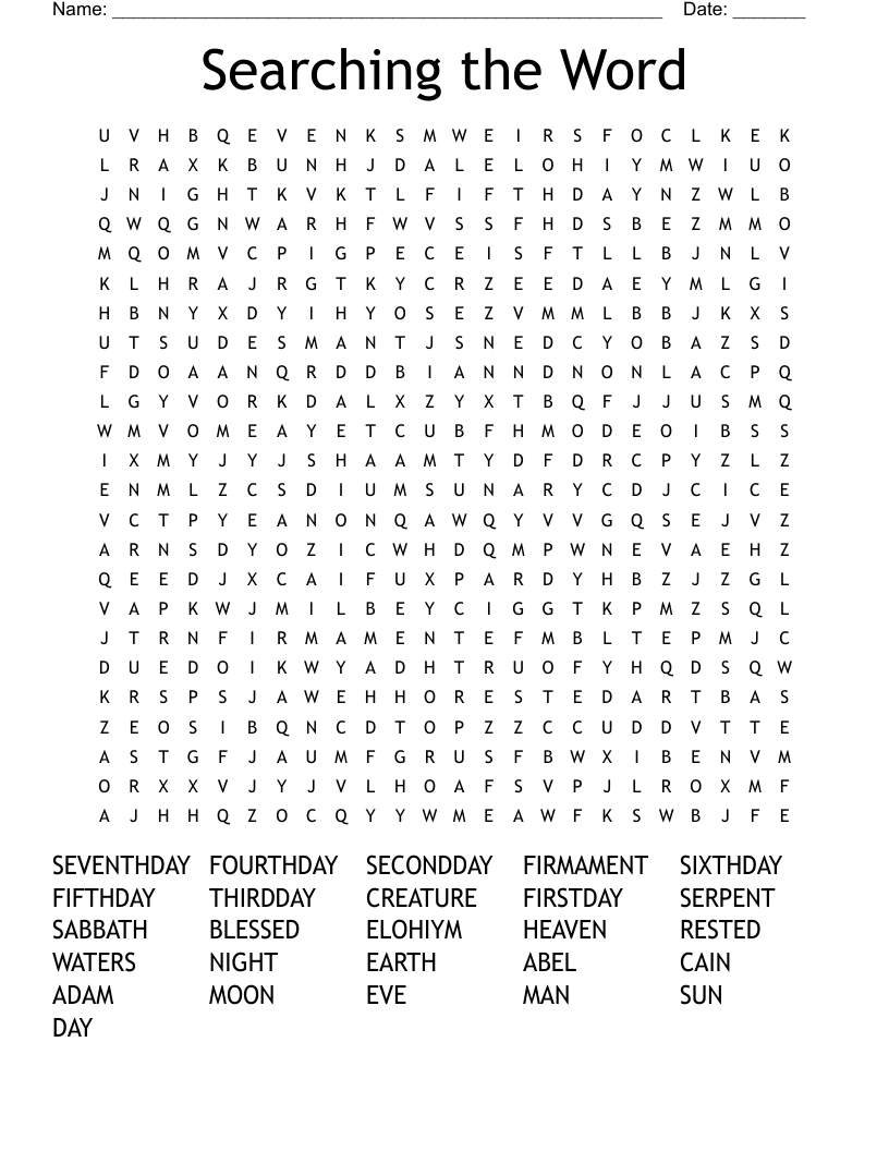 Searching the Word  Word Search