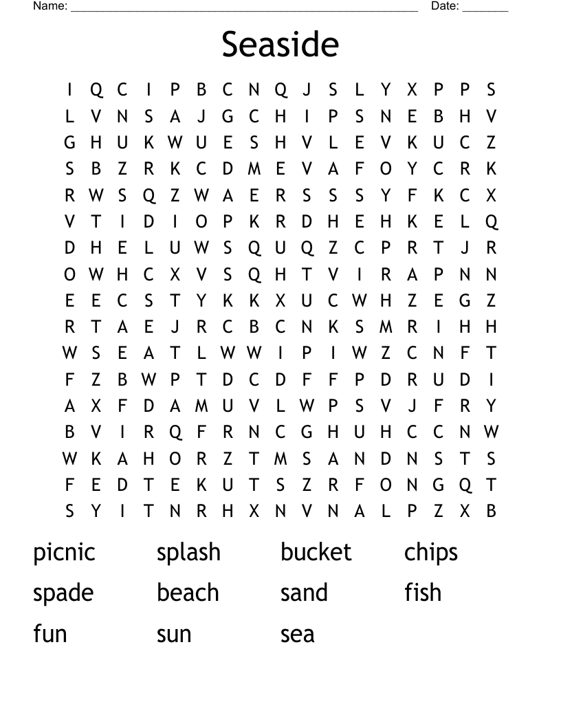 Seaside Word Search