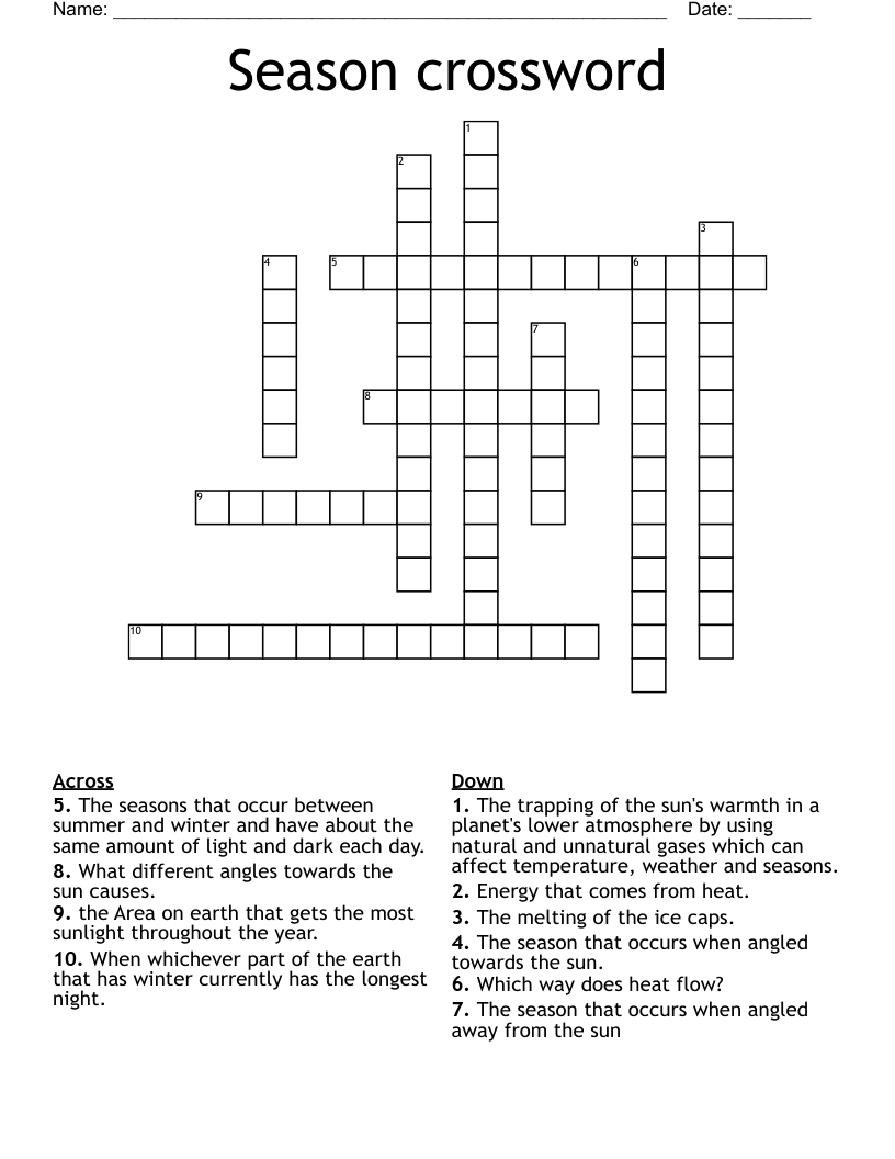 Season crossword