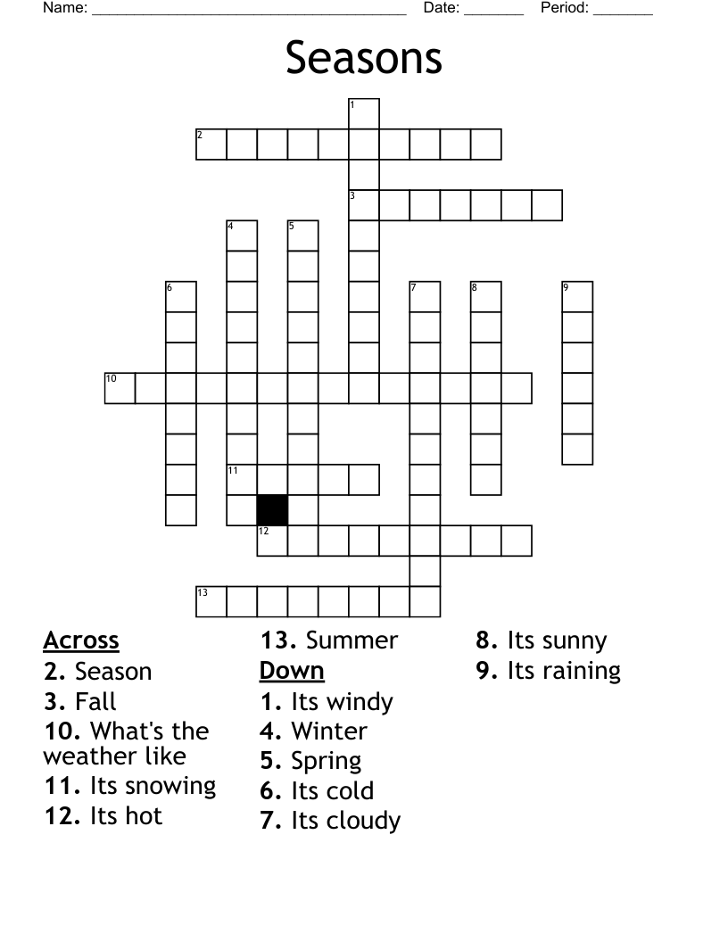 Seasons Crossword