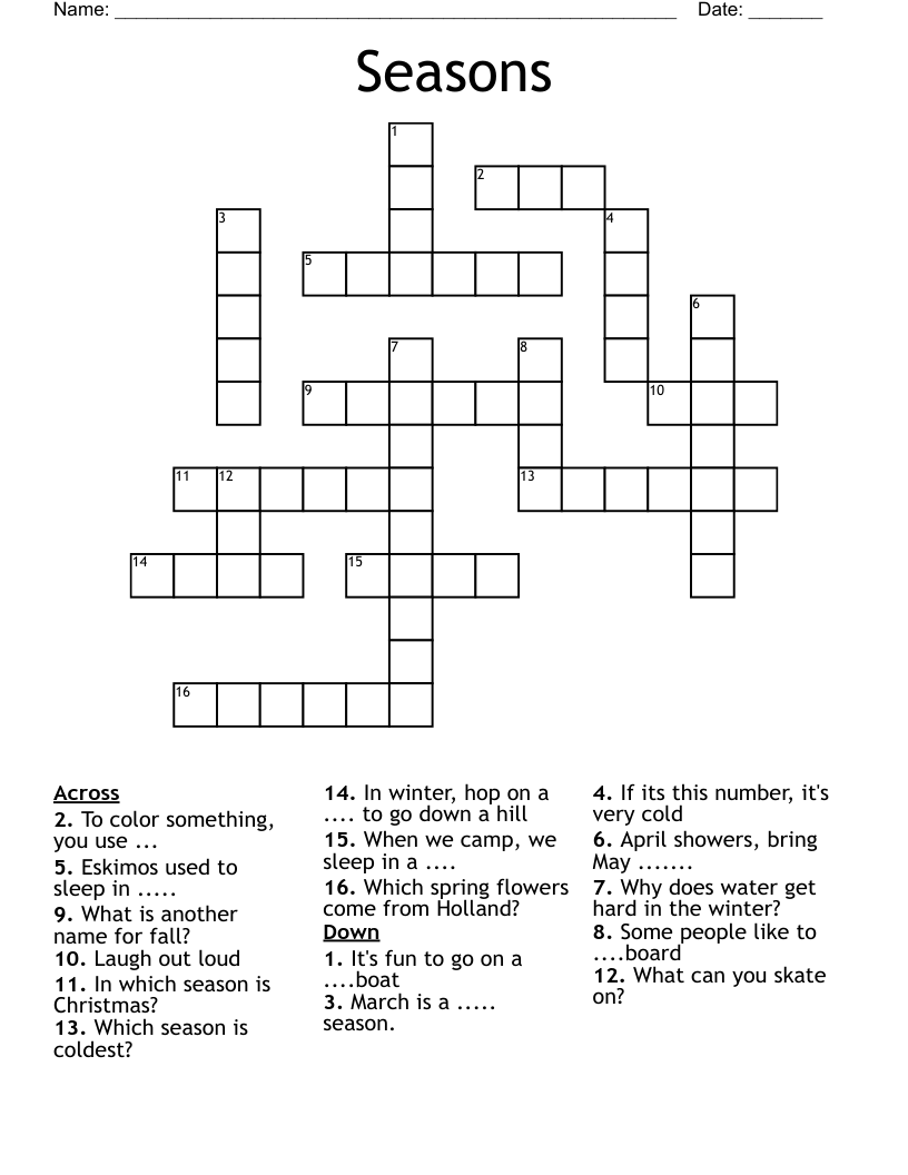 Seasons Crossword