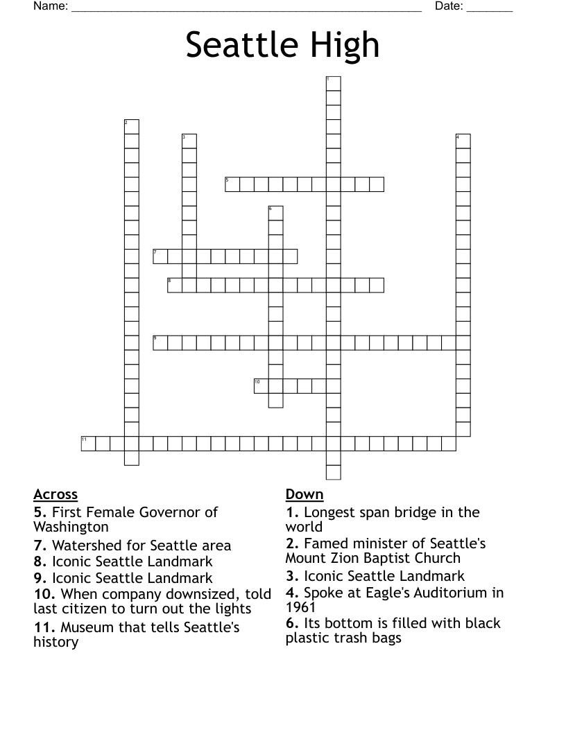 Seattle High Crossword