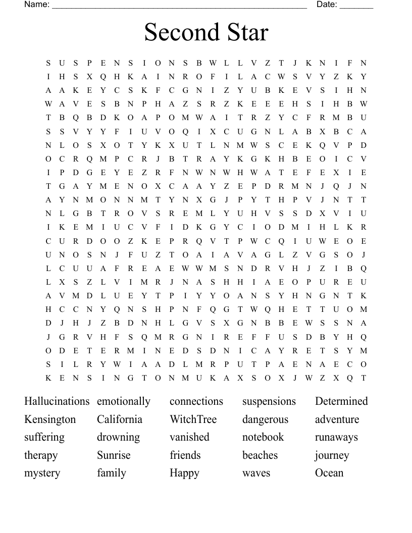 Second Star  Word Search