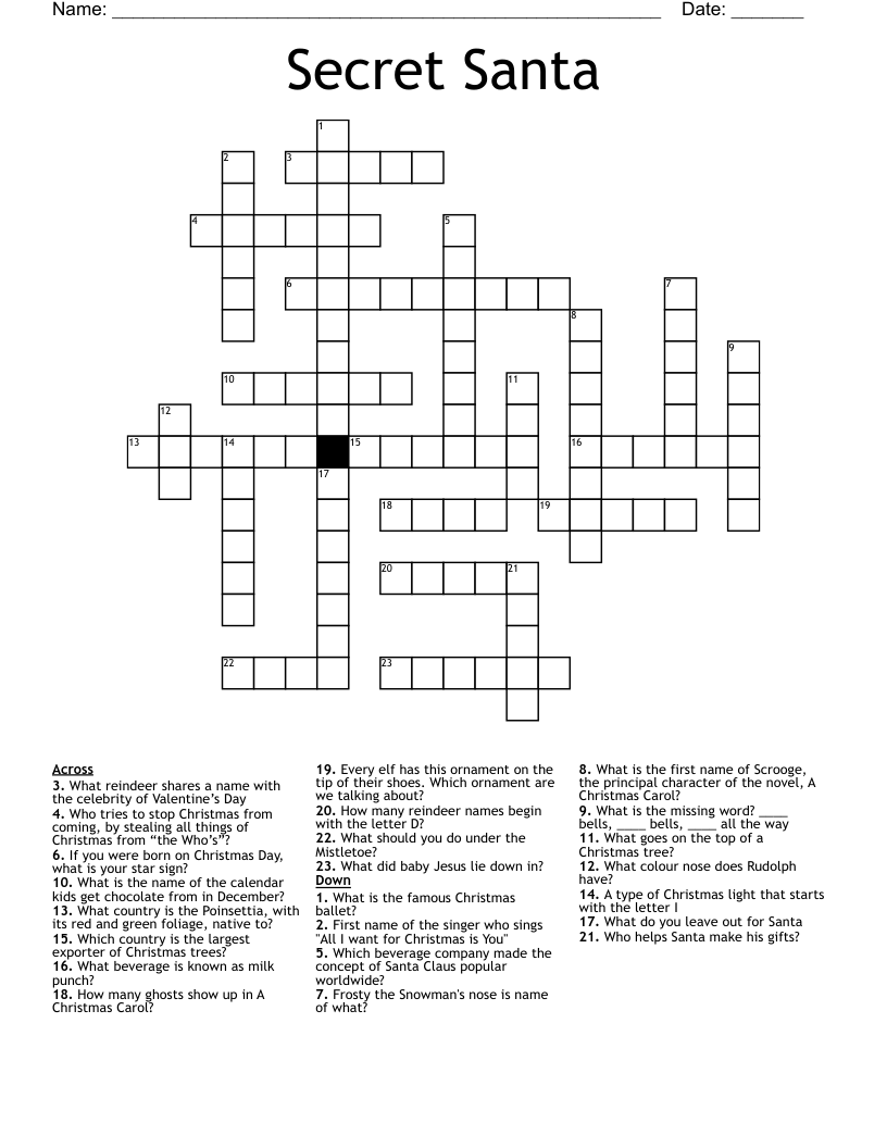 Secret Santa Crossword