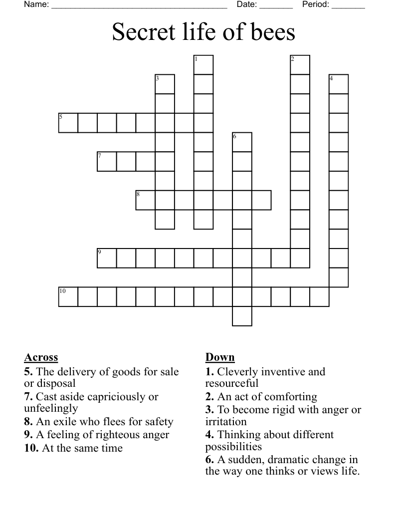 Secret life of bees  Crossword