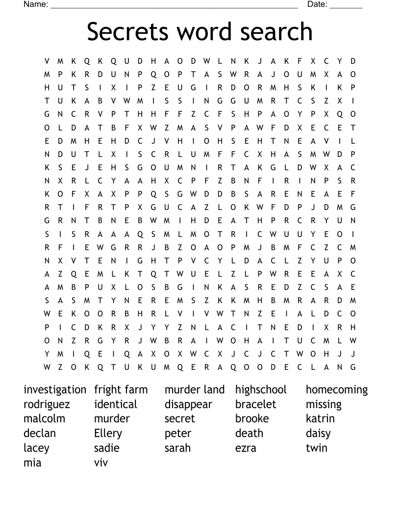 Secrets word search