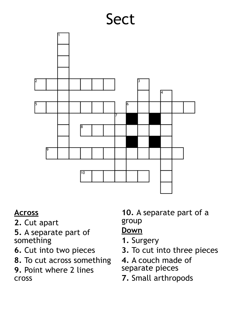 Sect Crossword