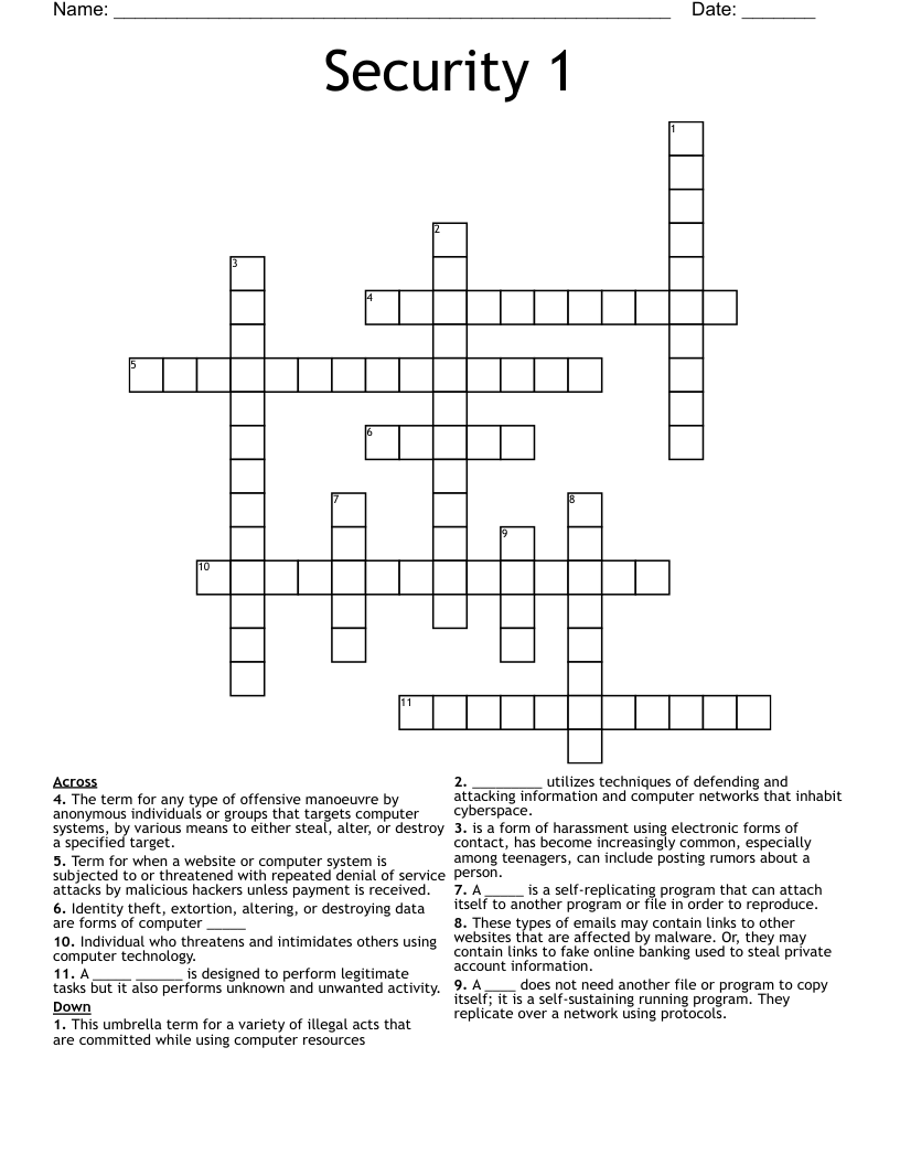 Security 1 Crossword