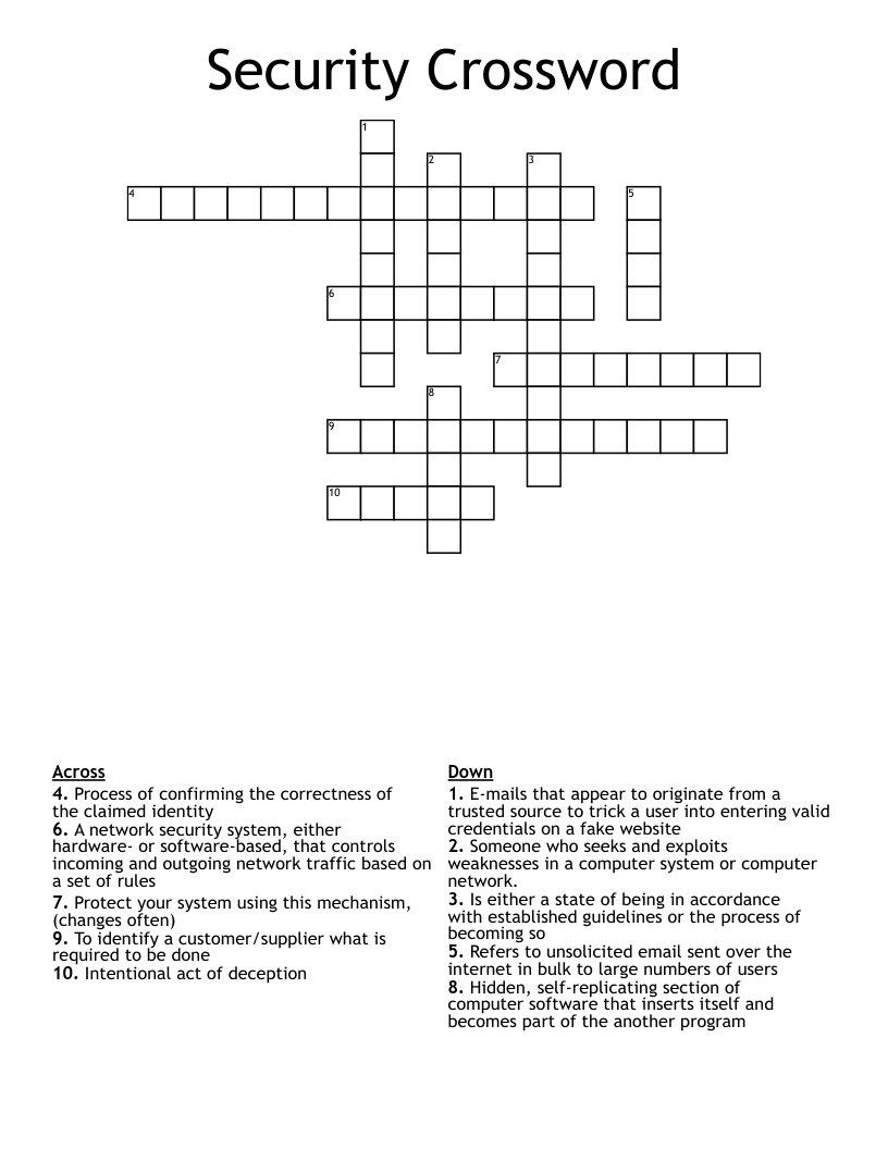 Security Crossword
