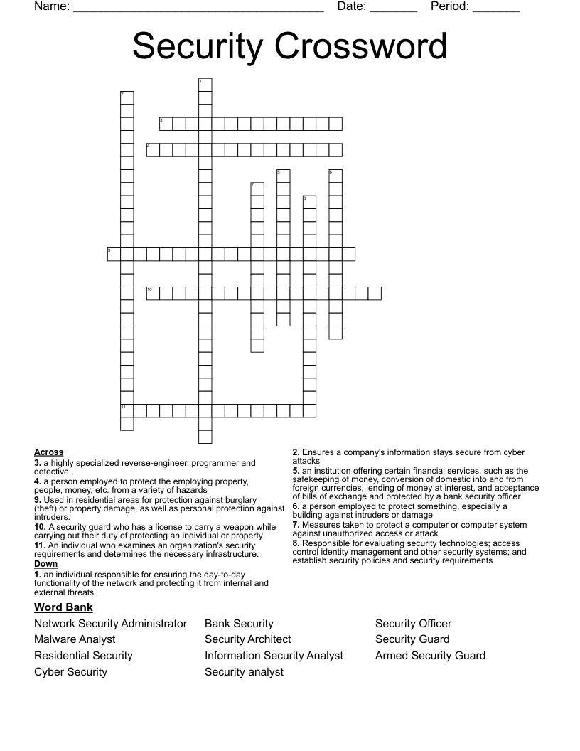 Security Crossword