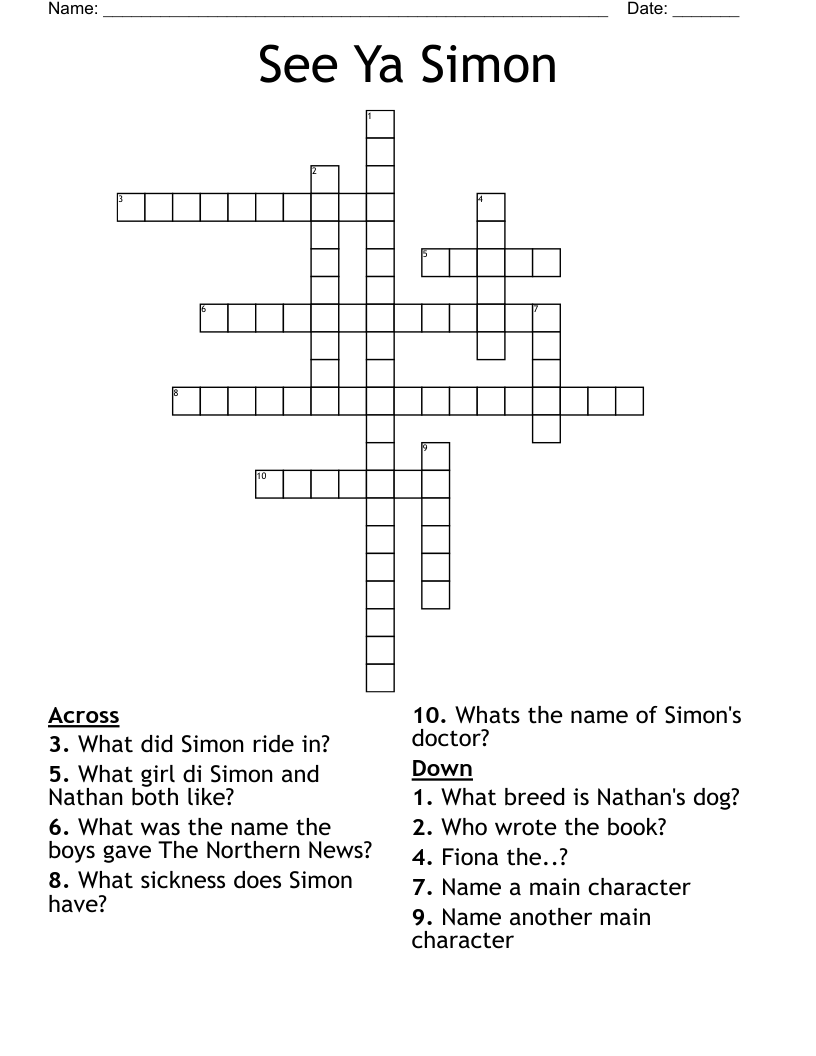 See Ya Simon Crossword