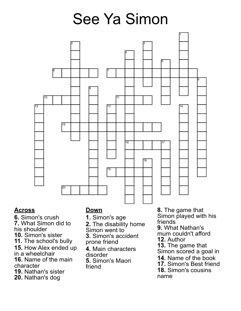 See Ya Simon Crossword