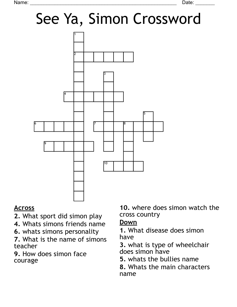 See Ya, Simon Crossword