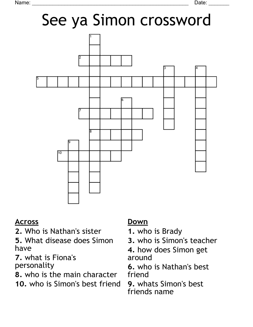 See ya Simon crossword