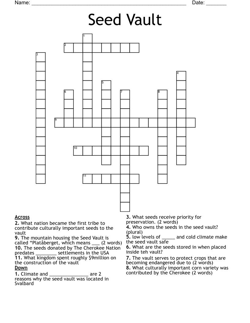 Seed Vault Crossword