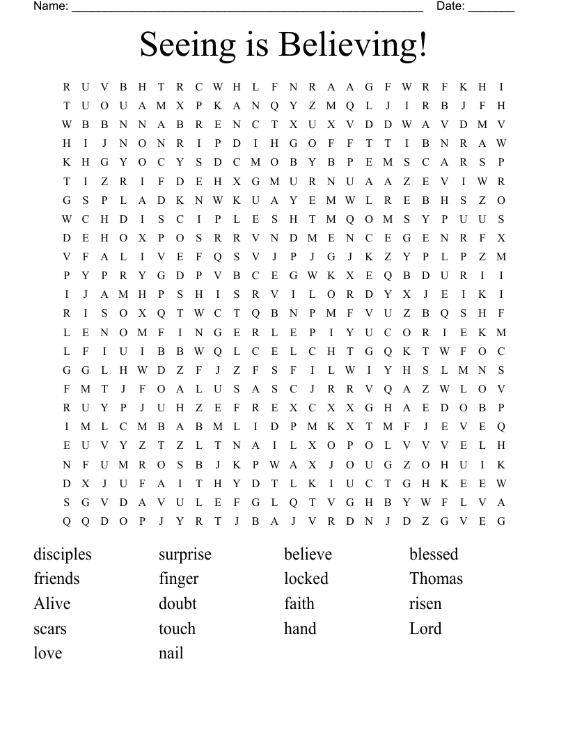 Seeing is Believing! Word Search