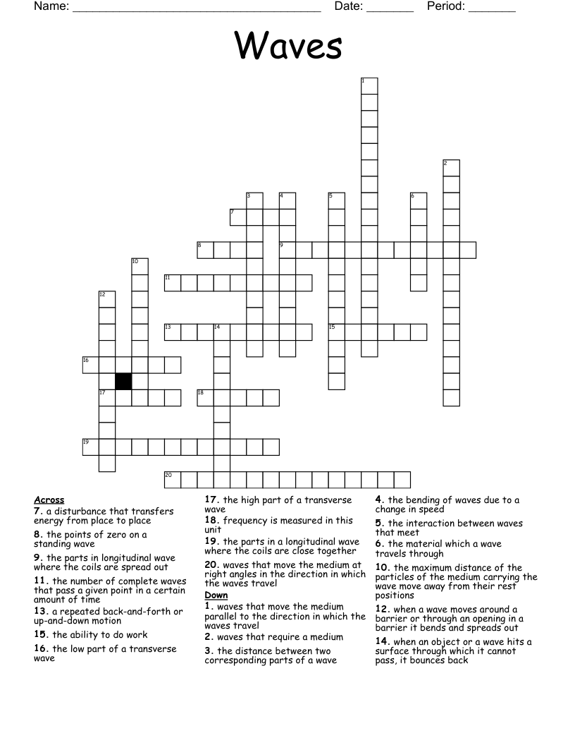 Waves Crossword