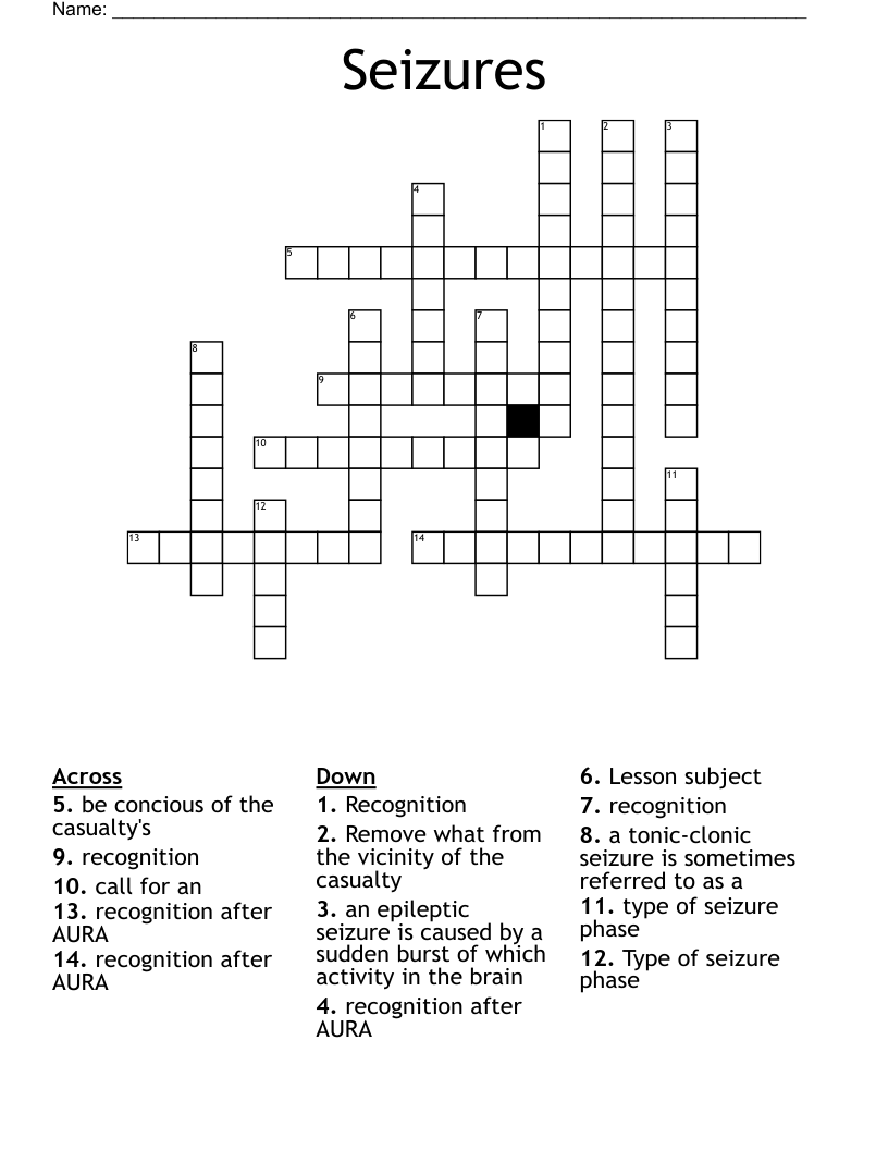 Seizures Crossword