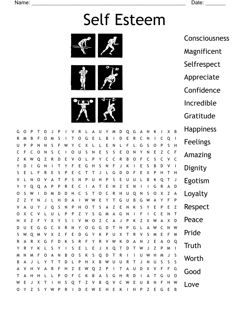 Self Esteem Word Search