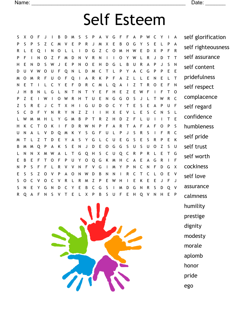 Self Esteem  Word Search