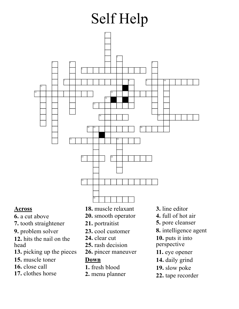 Self Help Crossword