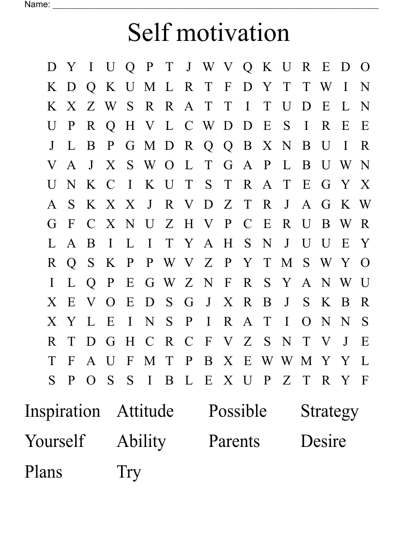 Self motivation  Word Search