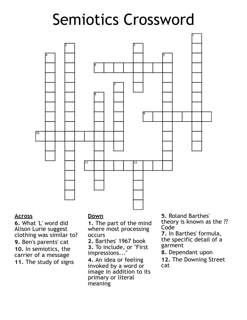 Semiotics Crossword