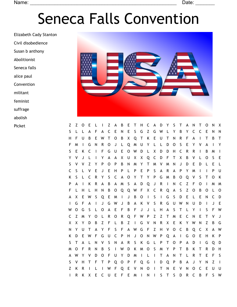 Seneca Falls Convention  Word Search
