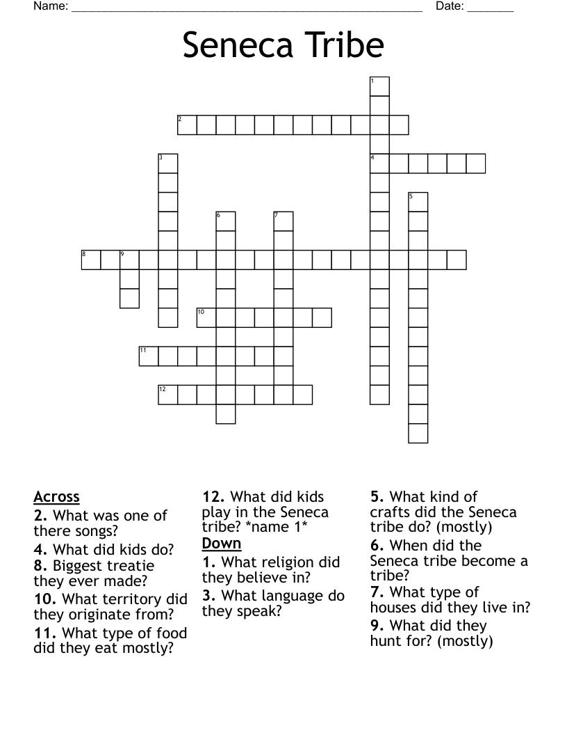 Seneca Tribe Crossword