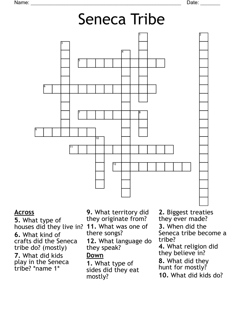 Seneca Tribe Crossword