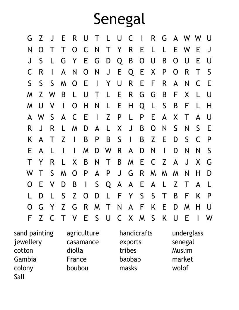 Senegal Word Search