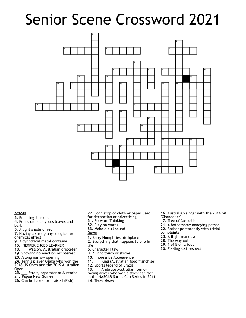 Senior Scene Crossword 2021
