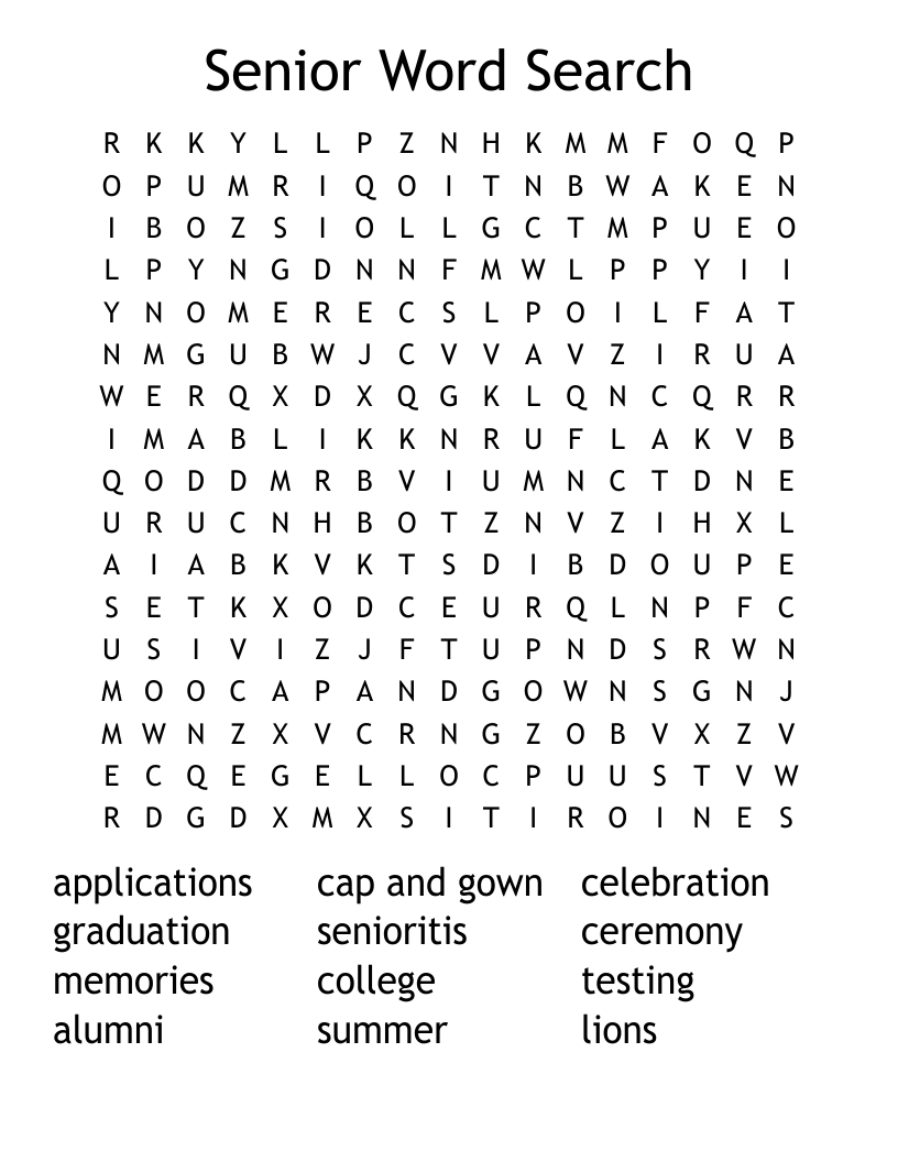 Senior Word Search