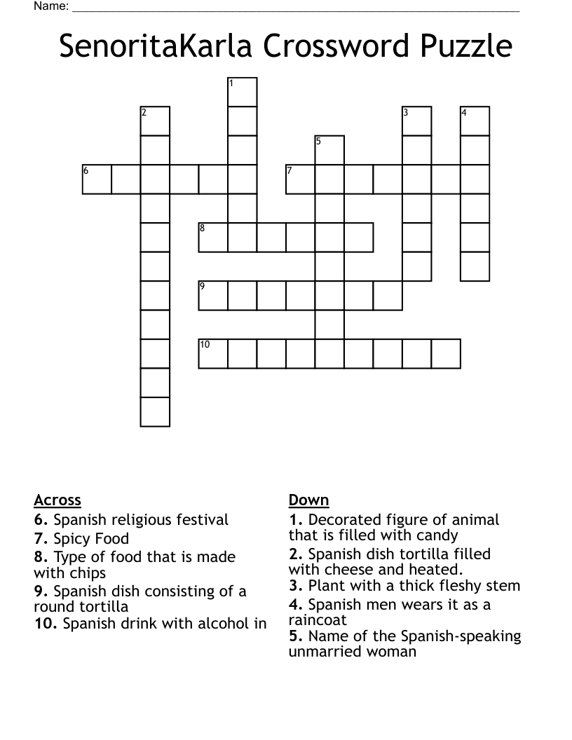 SenoritaKarla Crossword Puzzle