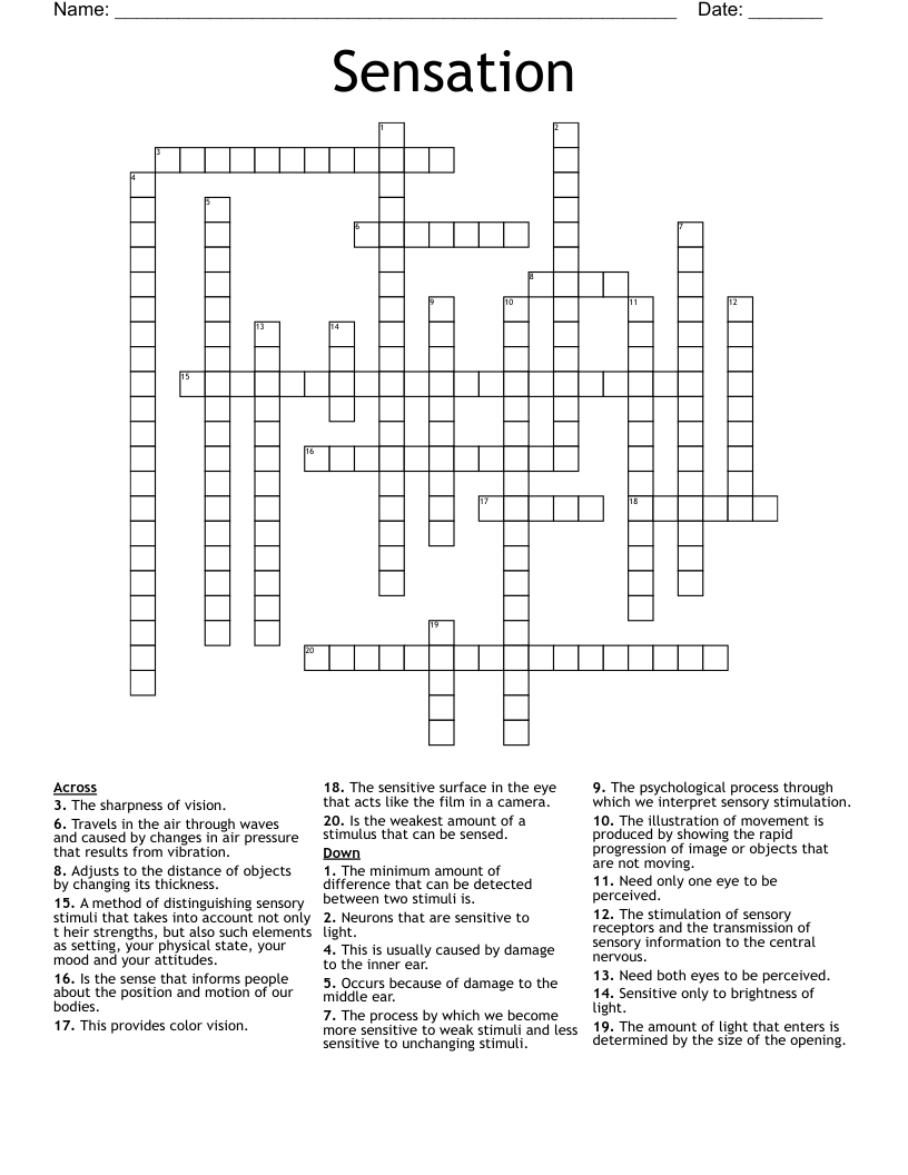 Sensation Crossword