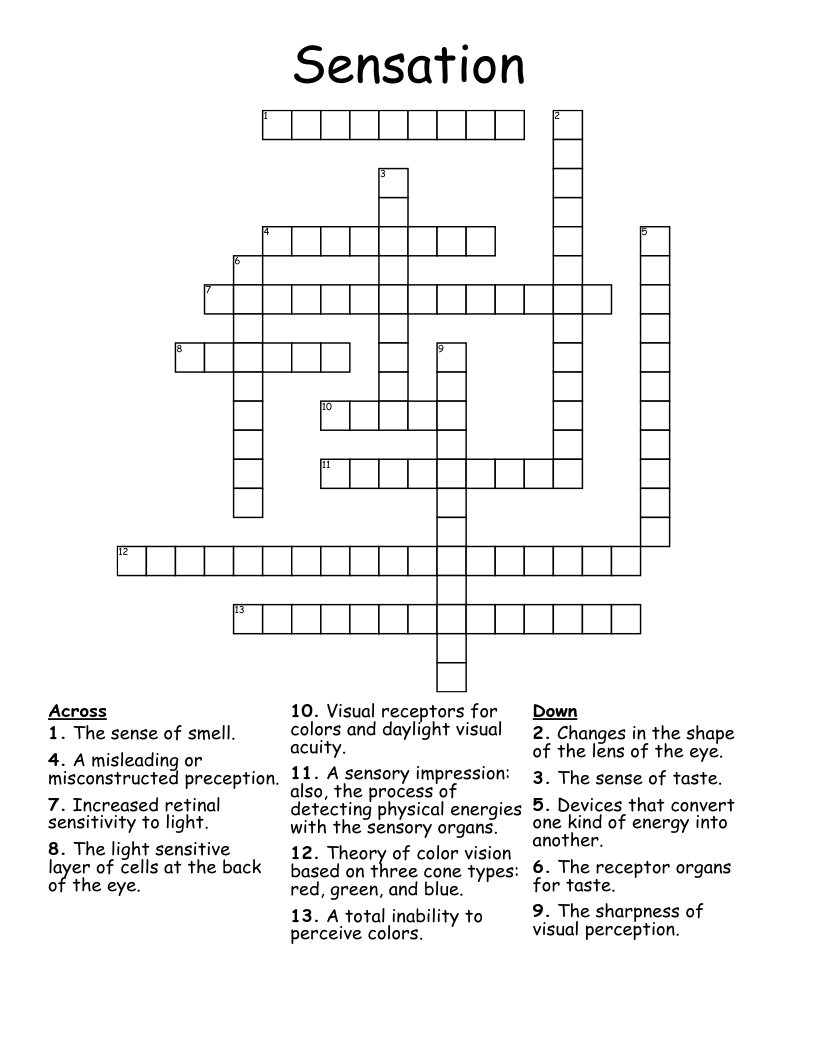 Sensation  Crossword