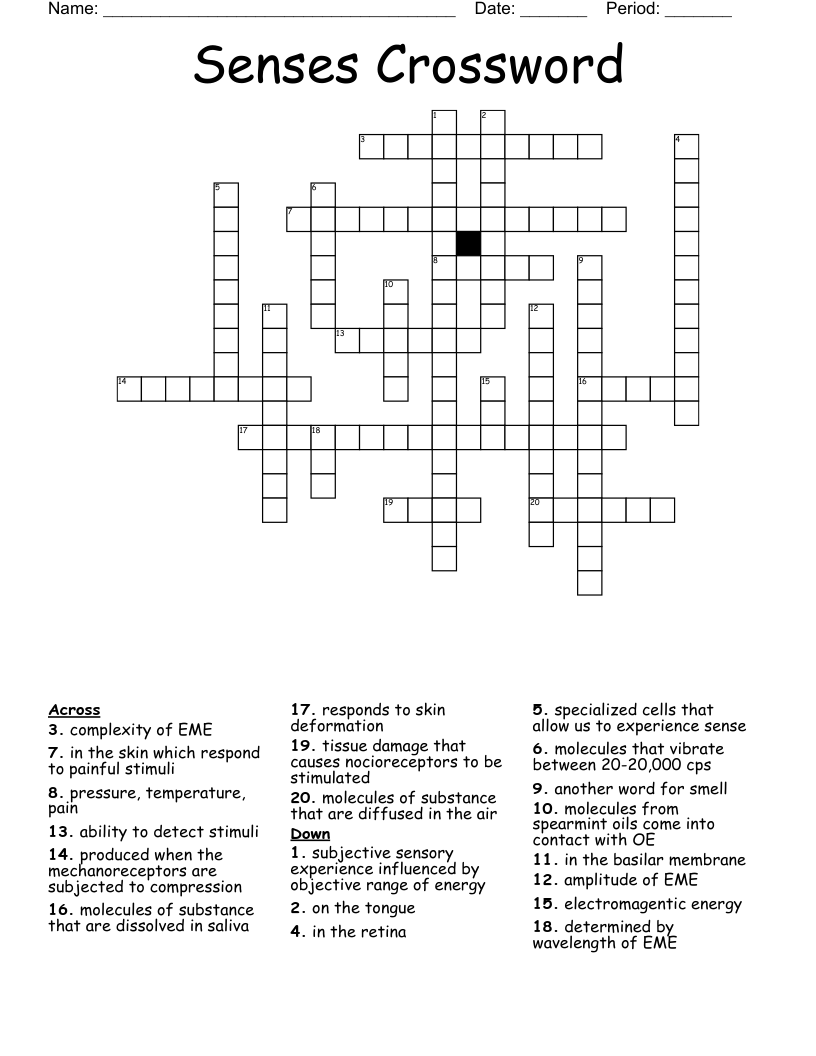 Senses Crossword