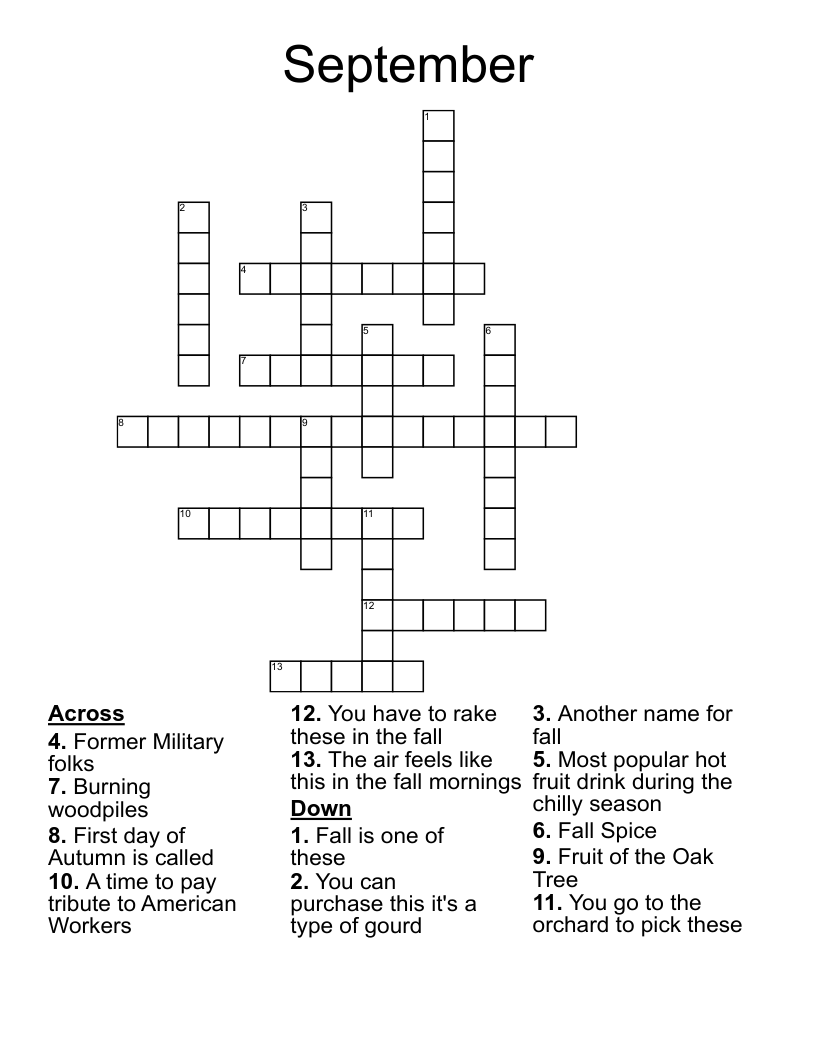 September Crossword