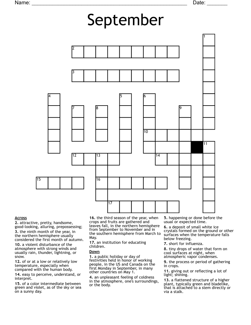 September Crossword