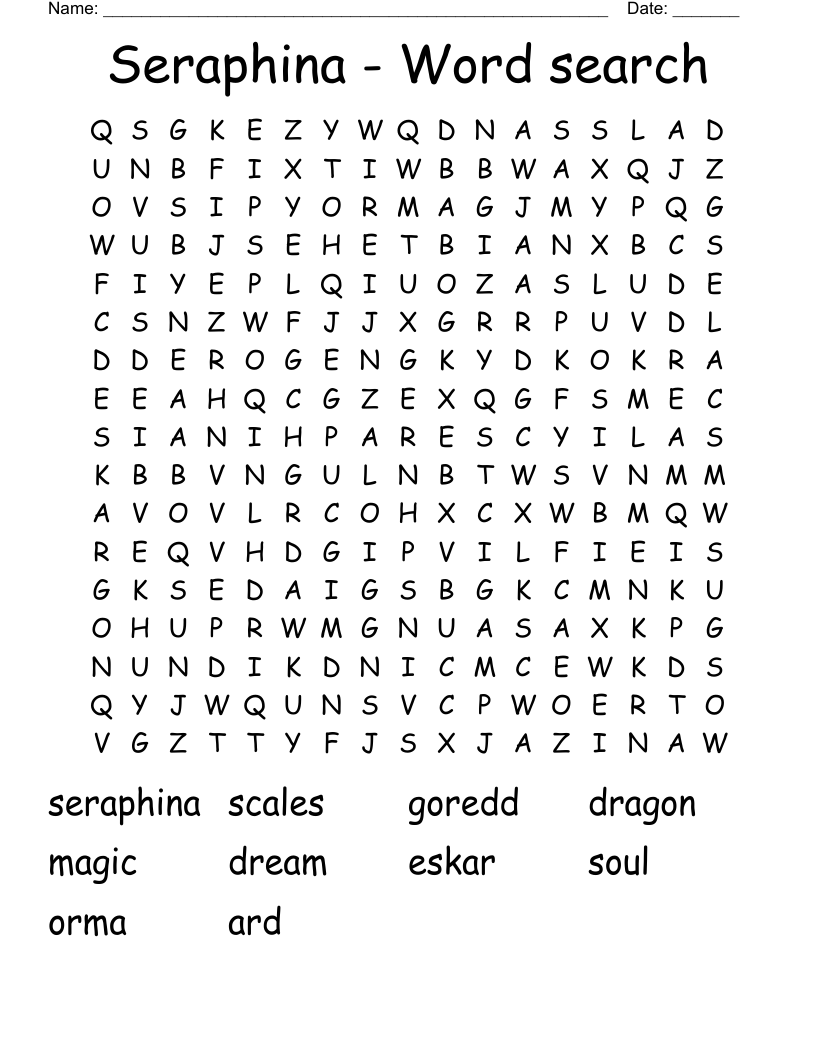 Seraphina - Word search
