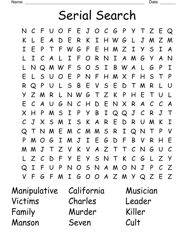 Serial Search  Word Search