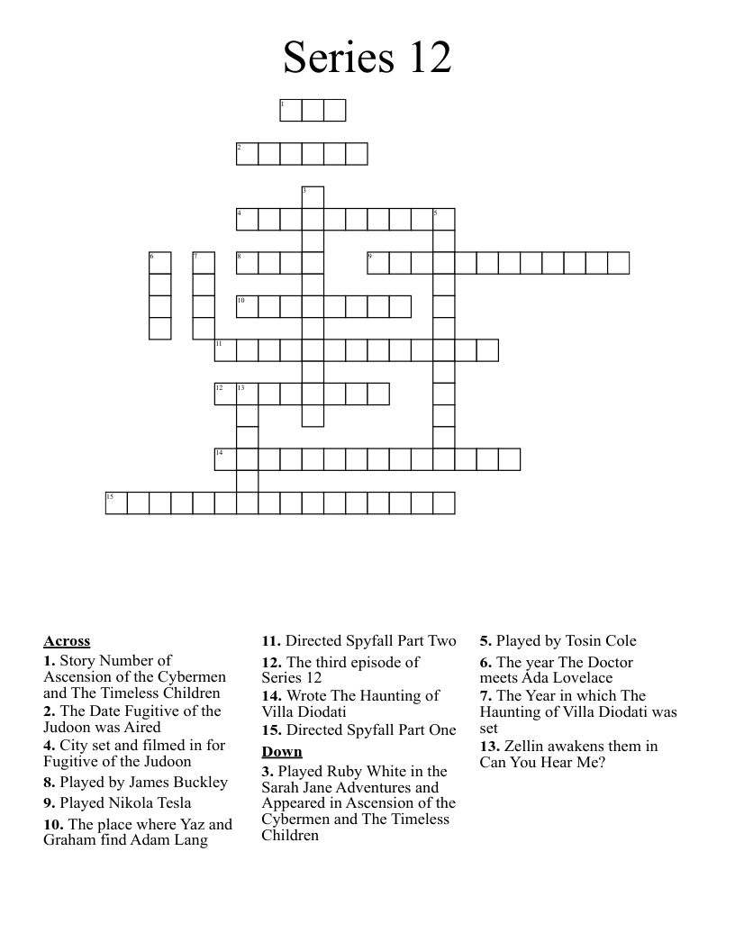 Series 12 Crossword