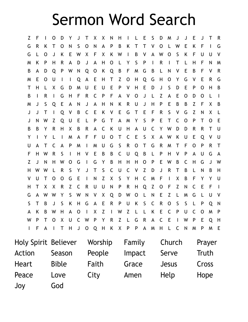 Sermon Word Search