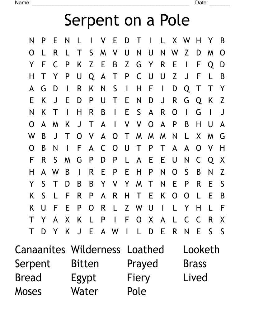 Serpent on a Pole Word Search