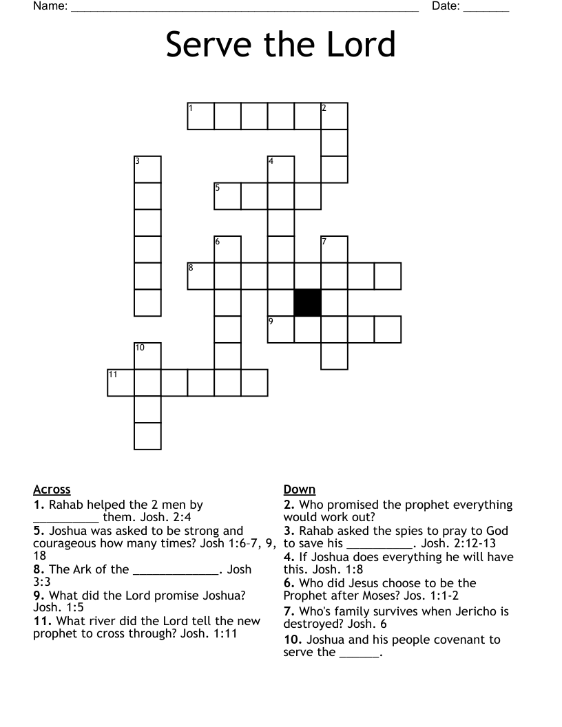 Serve the Lord Crossword