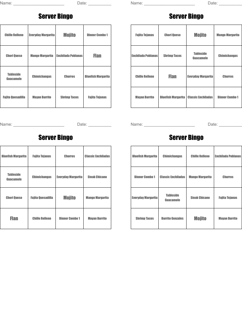 Server Bingo