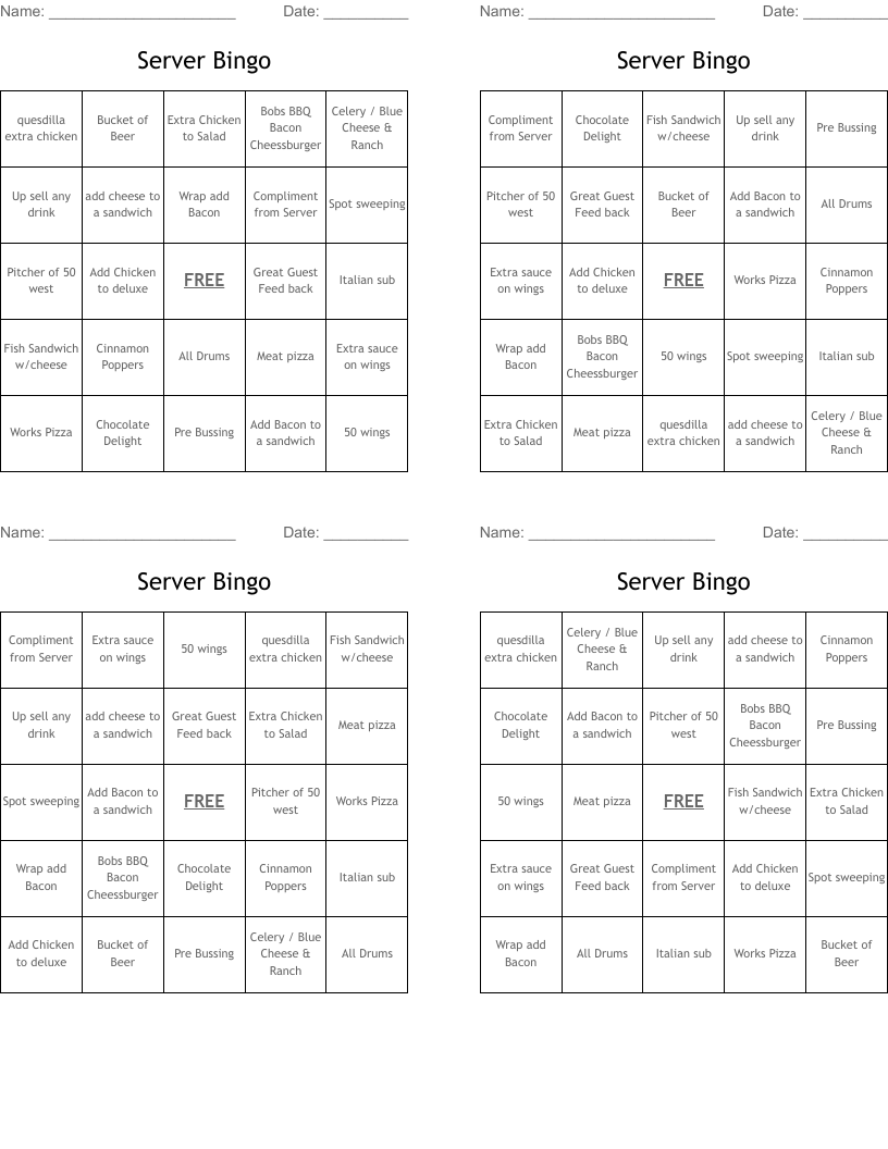 Server Bingo 